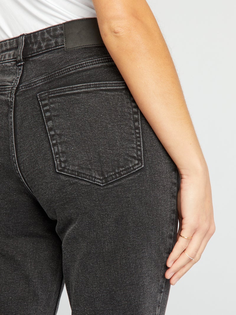 Mom-fit jeans met zeer hoge taille - L30 ZWART - Kiabi