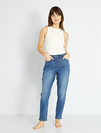Mom-fit jeans met zeer hoge taille - L32 - Kiabi
