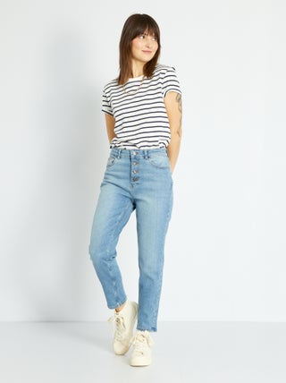 Mom-fit jeans met zeer hoge taille - L34