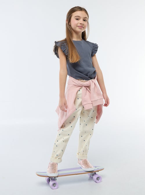 Mom-fit spijkerbroek met motiefje - Kiabi