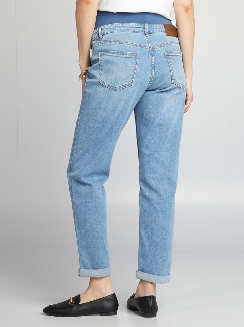 Mom-fit zwangerschapsjeans met scheurtjes BLAUW - Kiabi