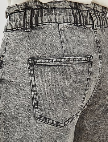 Mom-jeans met elastische tailleband - Kiabi