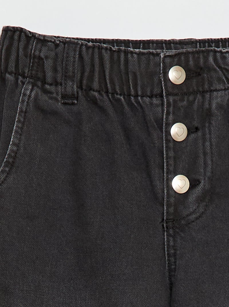 Mom jeans met hartvormige zakken Zwart - Kiabi