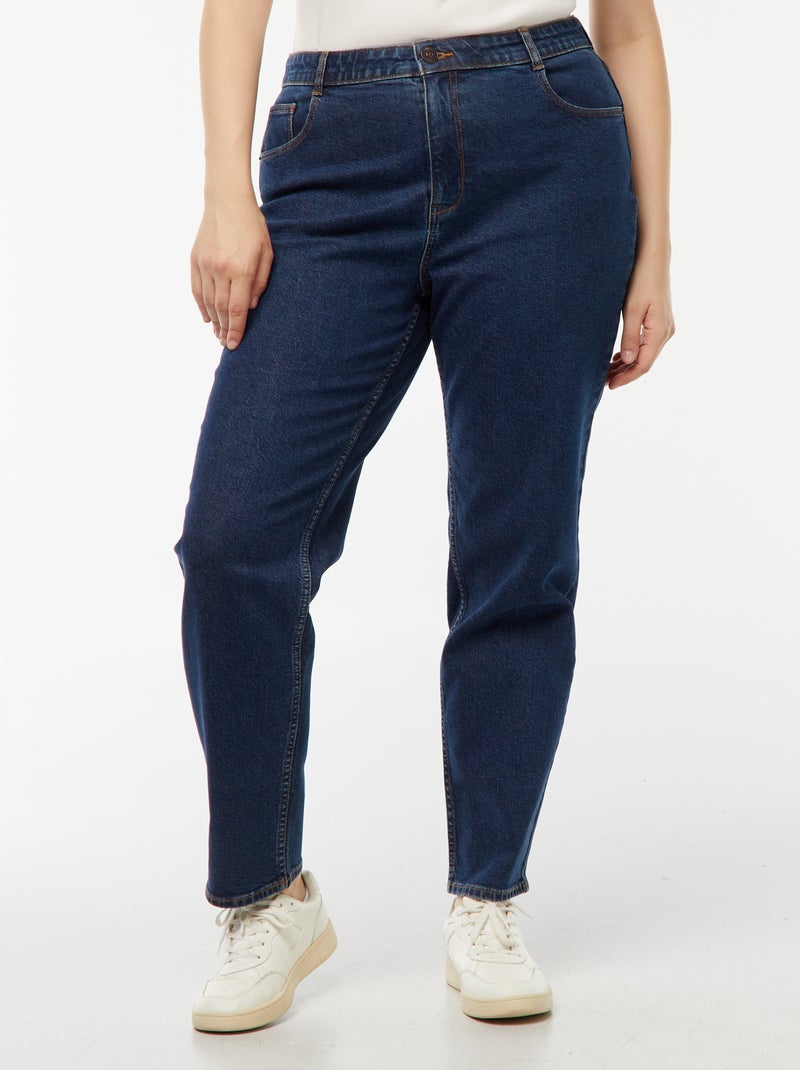 Mom jeans met hoge taille - L28 Blauw - Kiabi