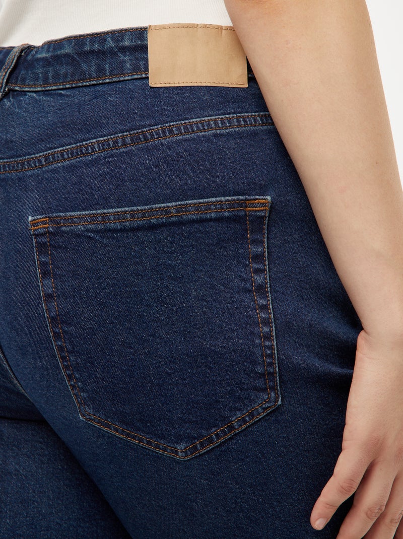 Mom jeans met hoge taille - L28 Blauw - Kiabi