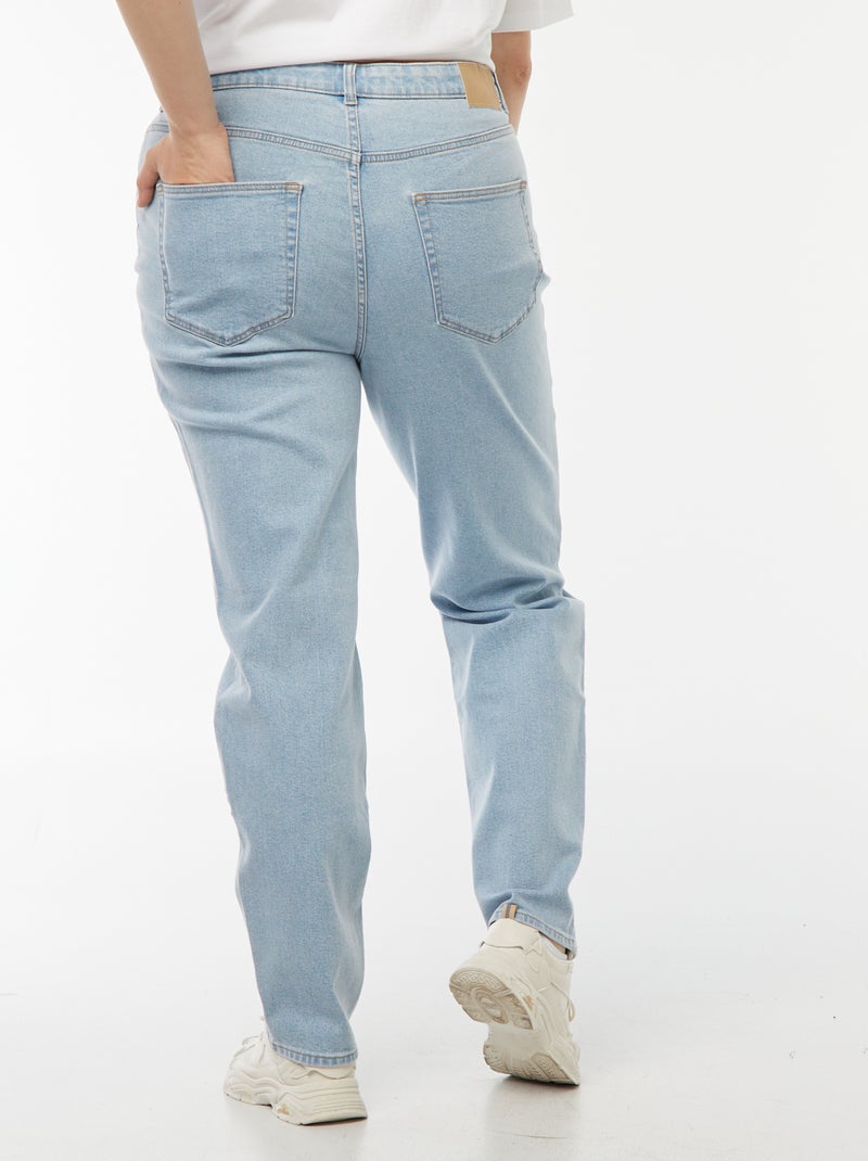 Mom jeans met hoge taille - L28 Blauw - Kiabi