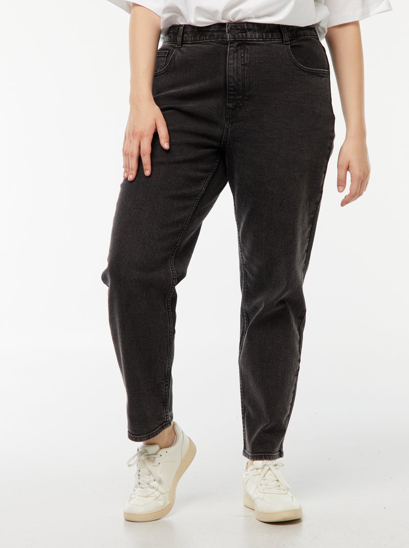 Mom jeans met hoge taille - L28 Zwart - Kiabi