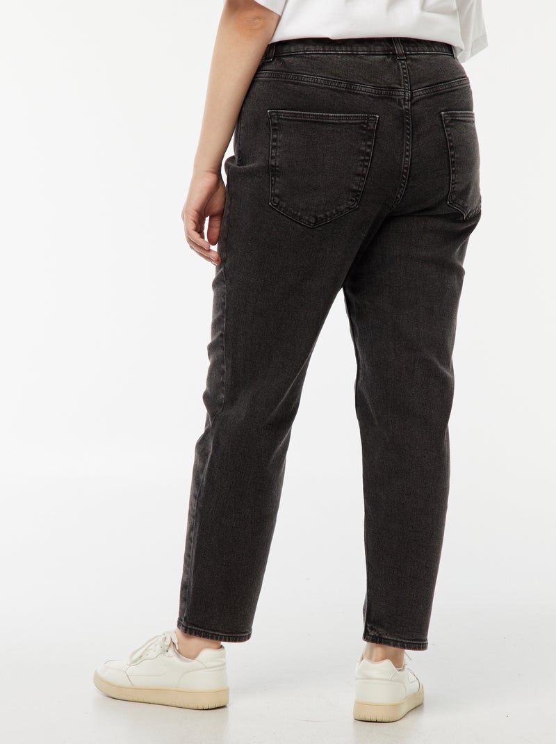Mom jeans met hoge taille - L28 Zwart - Kiabi