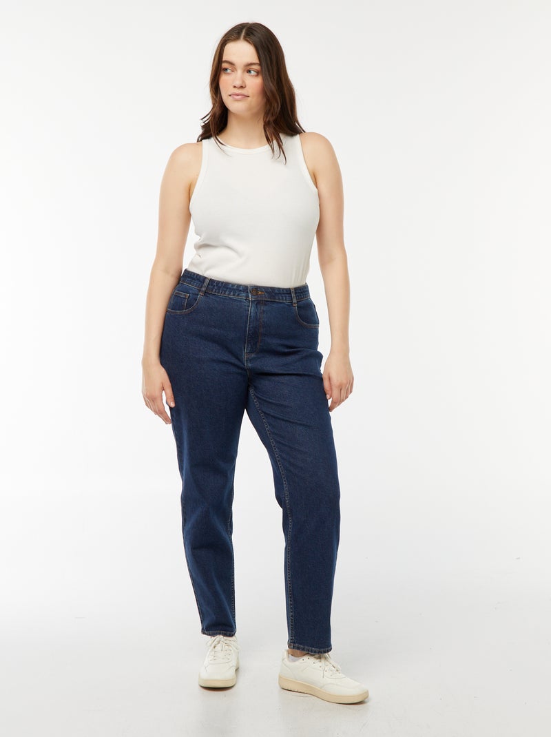 Mom jeans met hoge taille - L30 Blauw - Kiabi