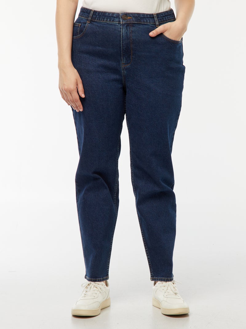 Mom jeans met hoge taille - L30 Blauw - Kiabi