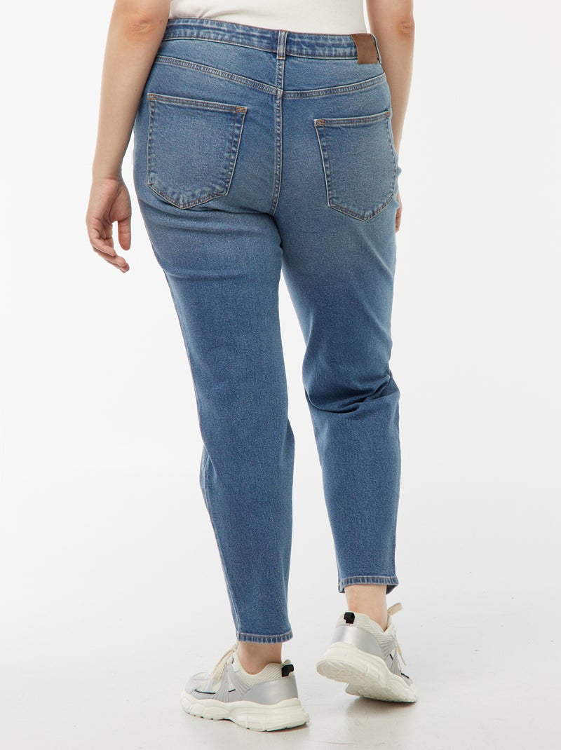 Mom jeans met hoge taille - L30 Blauw - Kiabi