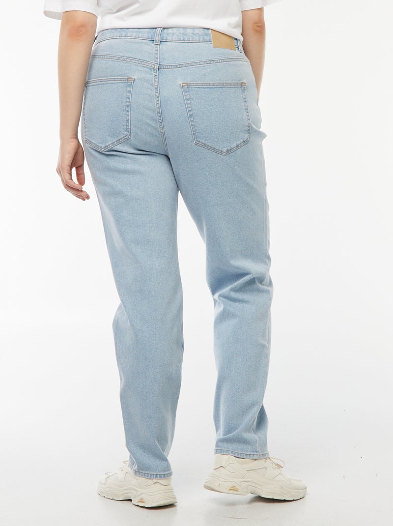 Mom jeans met hoge taille - L30 Blauw - Kiabi
