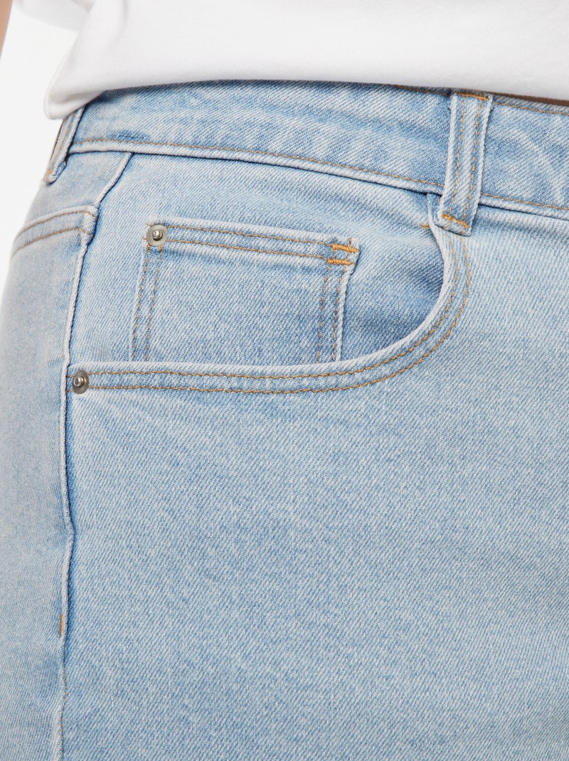 Mom jeans met hoge taille - L30 Blauw - Kiabi