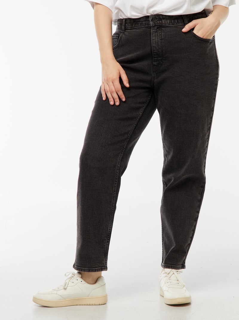 Mom jeans met hoge taille - L30 Zwart - Kiabi
