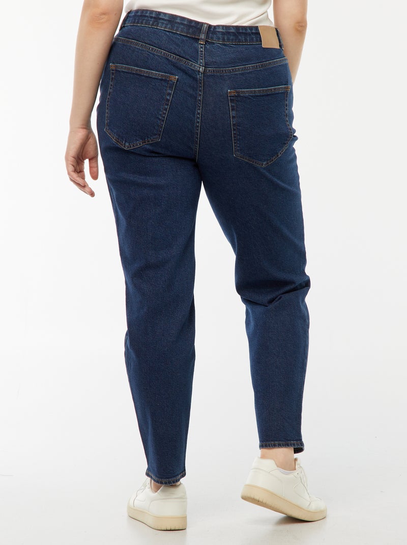 Mom jeans met hoge taille - L34 Blauw - Kiabi