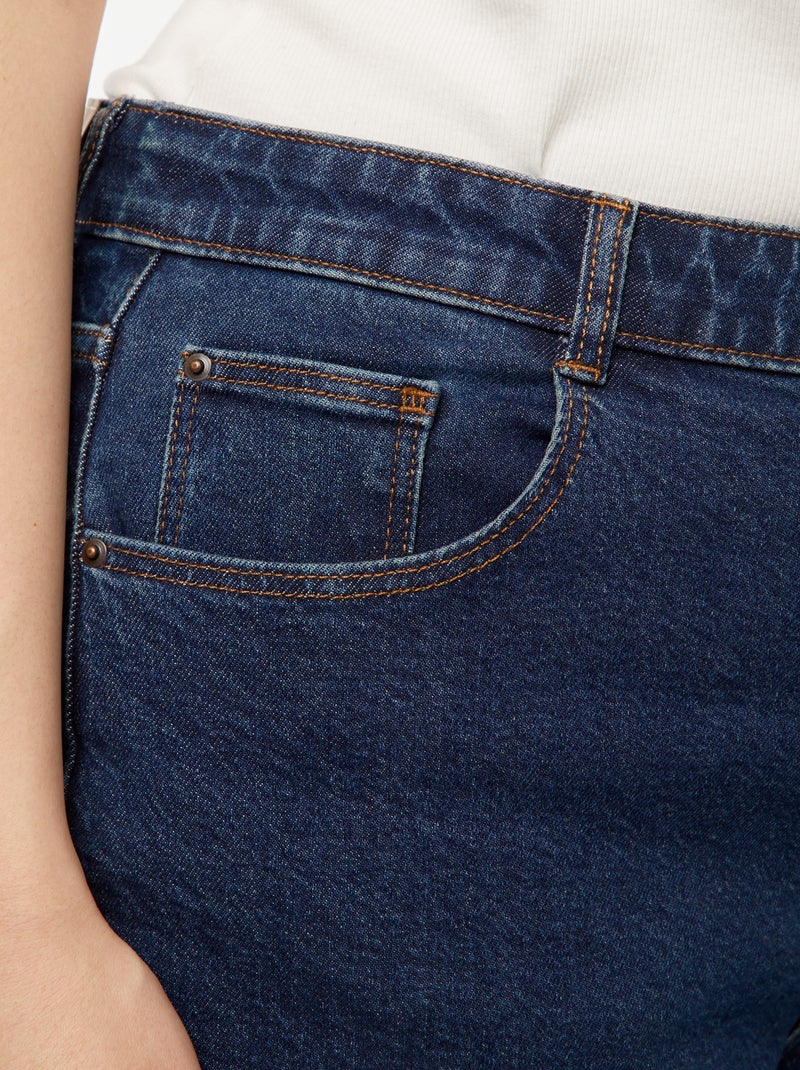 Mom jeans met hoge taille - L34 Blauw - Kiabi