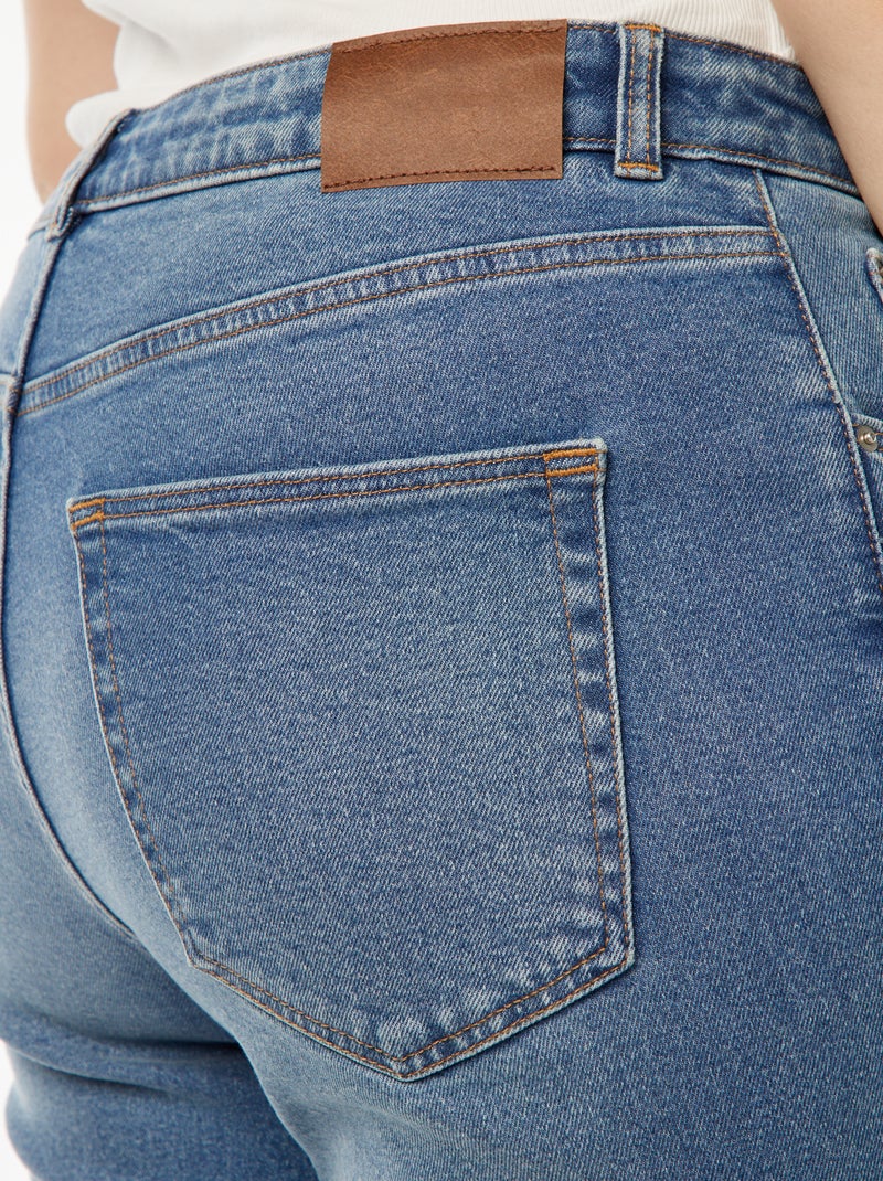 Mom jeans met hoge taille - L34 Blauw - Kiabi