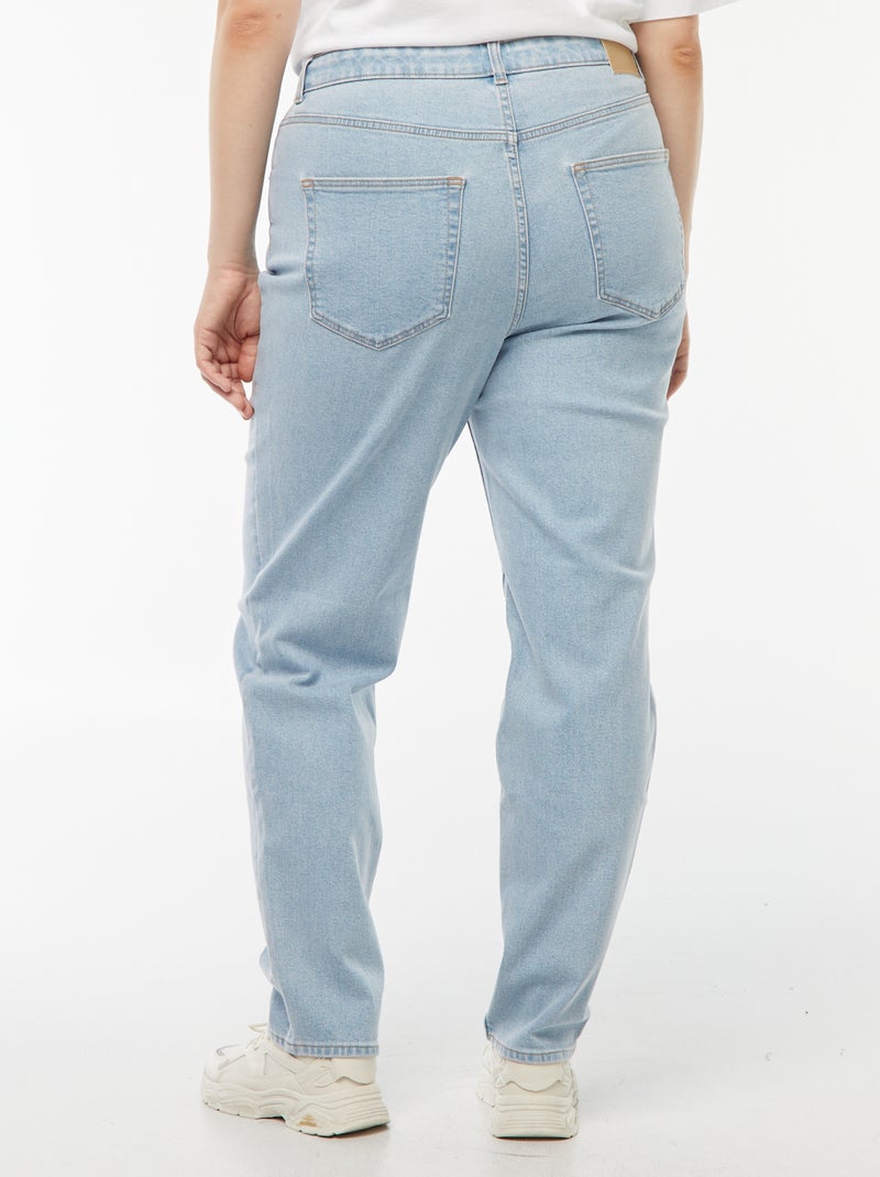 Mom jeans met hoge taille - L34 Blauw - Kiabi