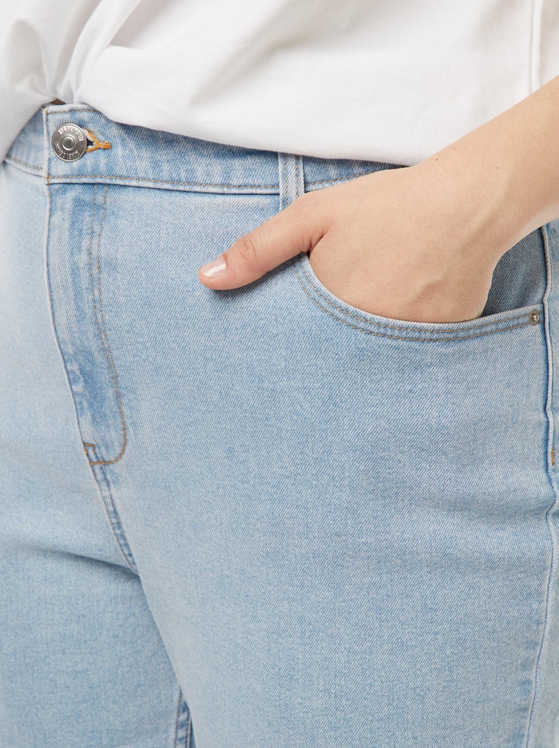Mom jeans met hoge taille - L34 Blauw - Kiabi
