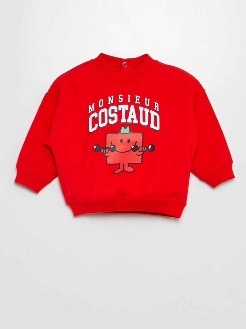'Monsieur Madame'-sweater met 'Monsieur Constaud'-print ROOD - Kiabi