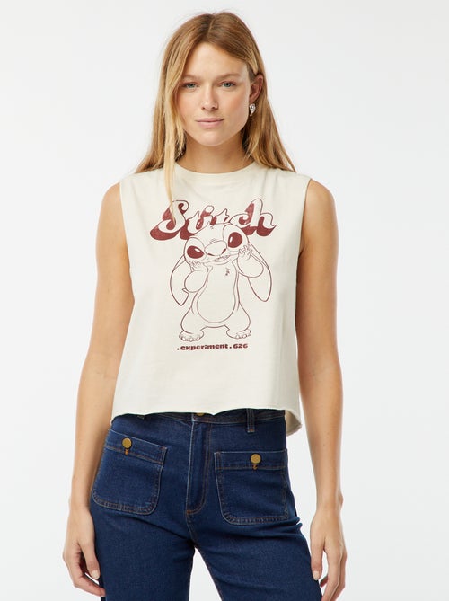 Mouwloos Disney-T-shirt met Stitch-print - Kiabi