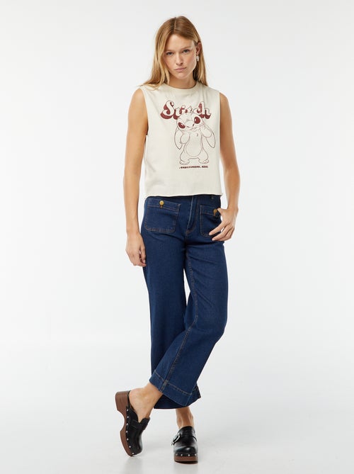 Mouwloos Disney-T-shirt met Stitch-print - Kiabi