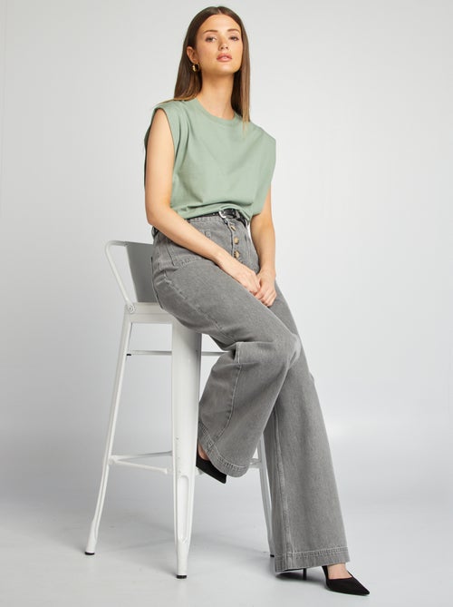 Mouwloos, effen shirt - Kiabi