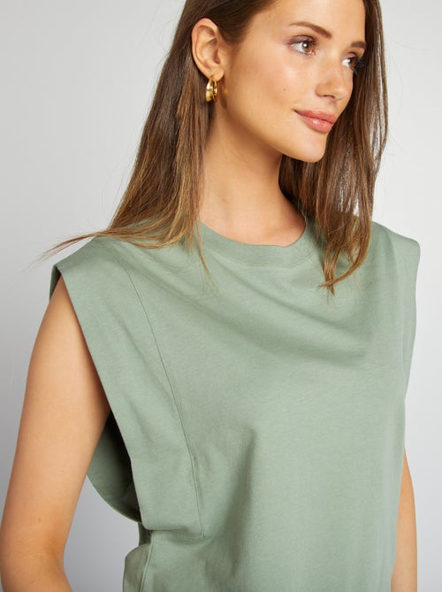 Mouwloos, effen shirt - Kiabi