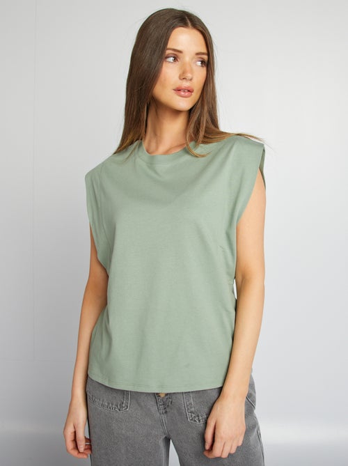 Mouwloos, effen shirt - Kiabi