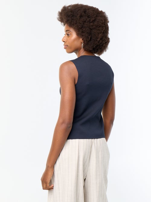 Mouwloos fijngebreid vest - Kiabi