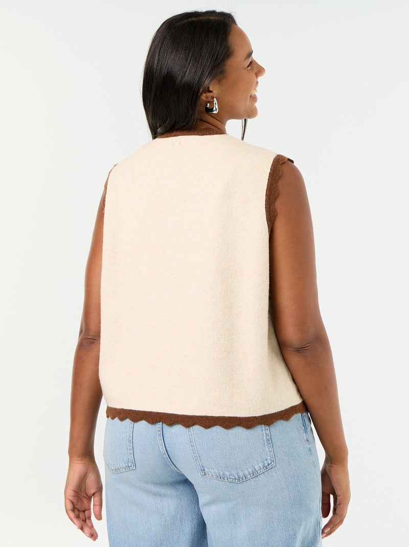 Mouwloos gilet Biege - Kiabi