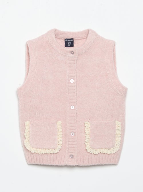 Mouwloos gilet met geborduurde zakken - Kiabi