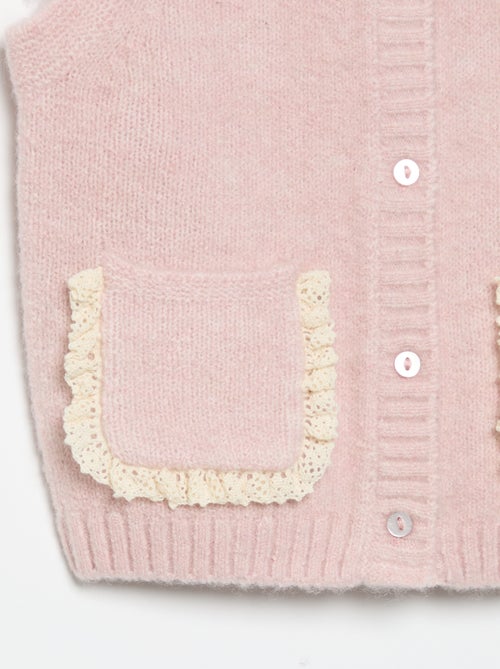 Mouwloos gilet met geborduurde zakken - Kiabi