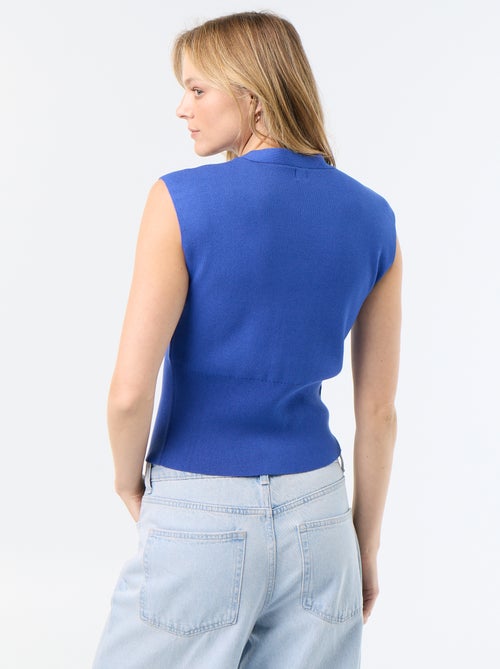 Mouwloos gilet met goudkleurige knopen - Kiabi