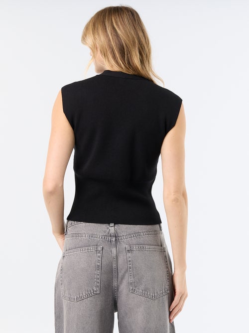 Mouwloos gilet met goudkleurige knopen - Kiabi
