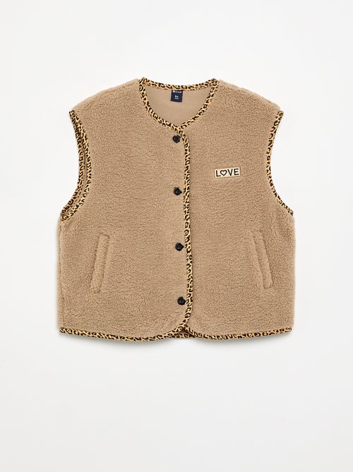 Mouwloos gilet met schapenvachteffect - Kiabi