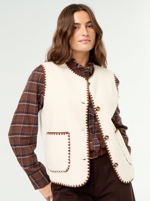Mouwloos gilet met schapenvachteffect - Kiabi