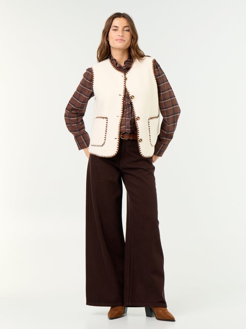 Mouwloos gilet met schapenvachteffect - Kiabi
