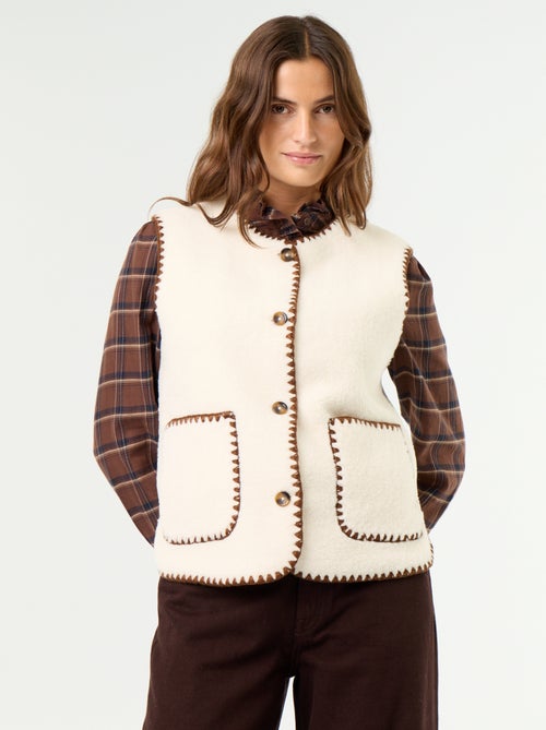 Mouwloos gilet met schapenvachteffect - Kiabi