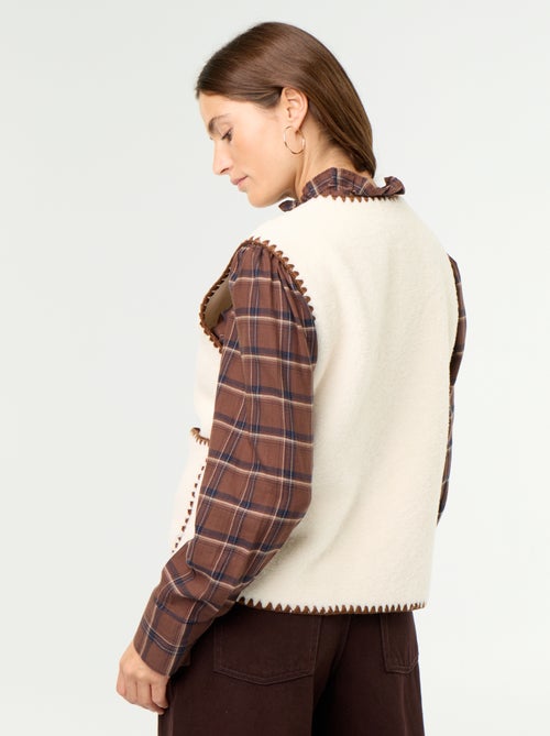 Mouwloos gilet met schapenvachteffect - Kiabi