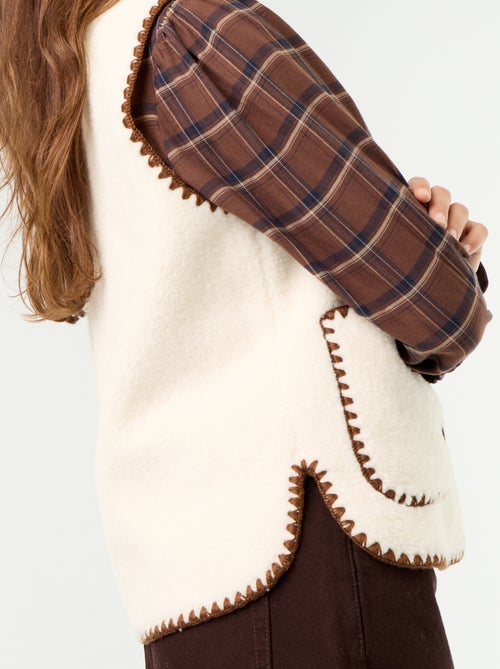 Mouwloos gilet met schapenvachteffect - Kiabi