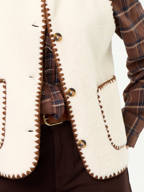 Mouwloos gilet met schapenvachteffect - Kiabi