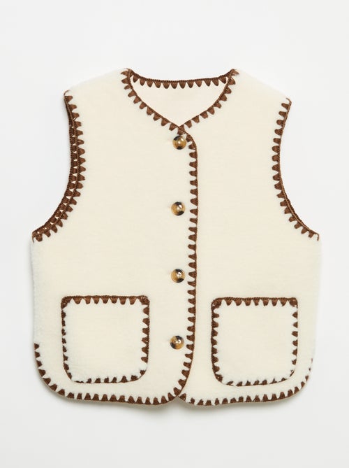 Mouwloos gilet met schapenvachteffect - Kiabi