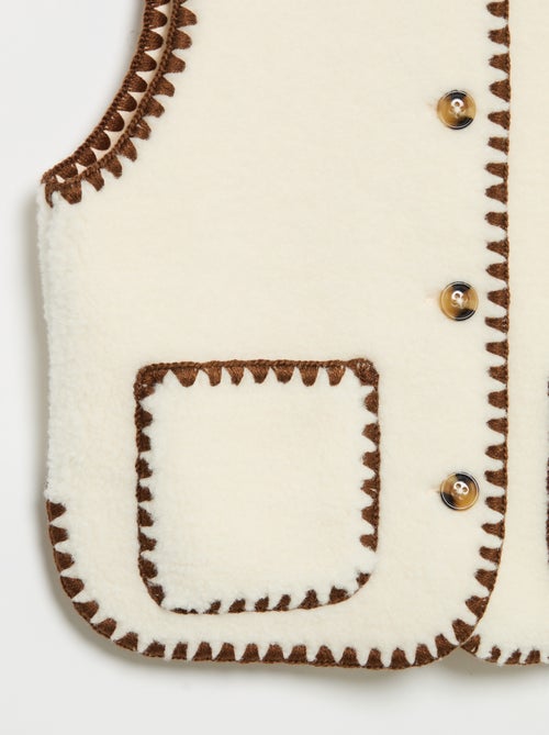 Mouwloos gilet met schapenvachteffect - Kiabi