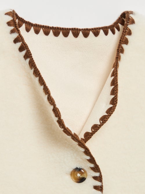 Mouwloos gilet met schapenvachteffect - Kiabi