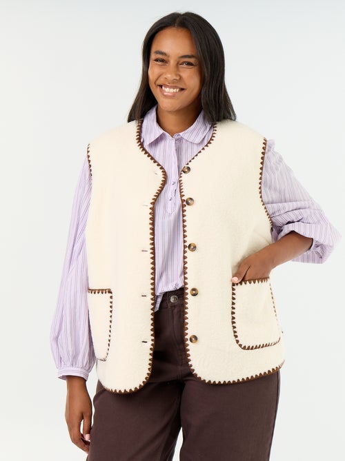 Mouwloos gilet met schapenvachteffect - Kiabi