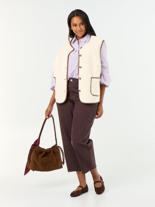 Mouwloos gilet met schapenvachteffect - Kiabi