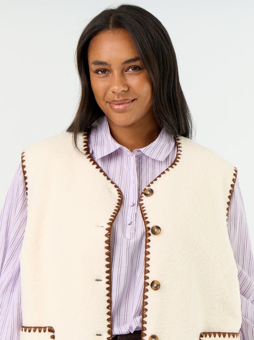 Mouwloos gilet met schapenvachteffect - Kiabi