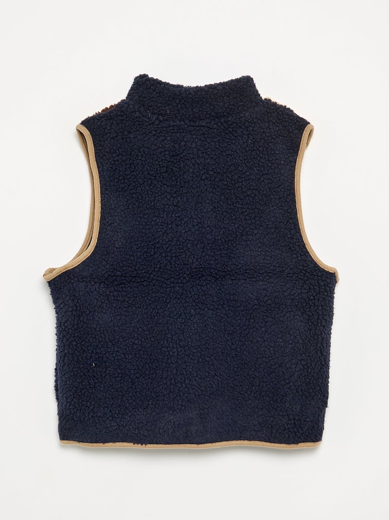 Mouwloos gilet met schapenvachteffect Bruin - Kiabi