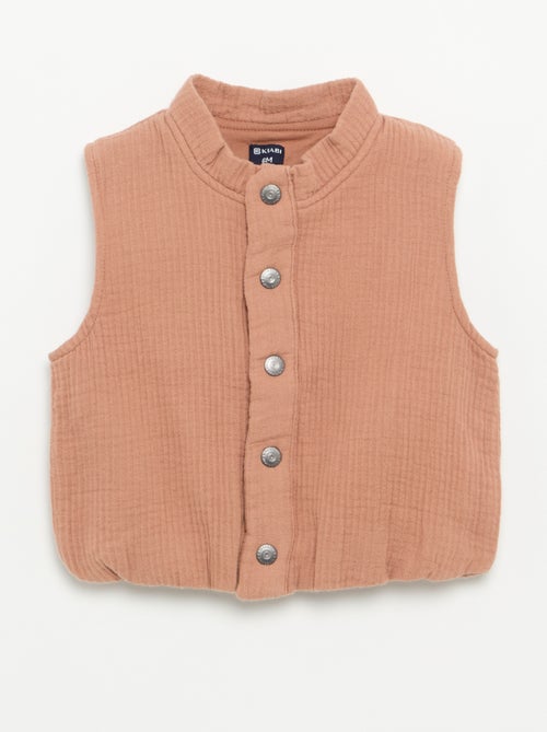 Mouwloos gilet van dubbel katoengaas - Kiabi